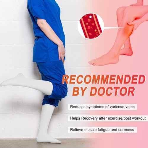 Women’s Circulation Compression Socks – Best Small – Medium 03 – White