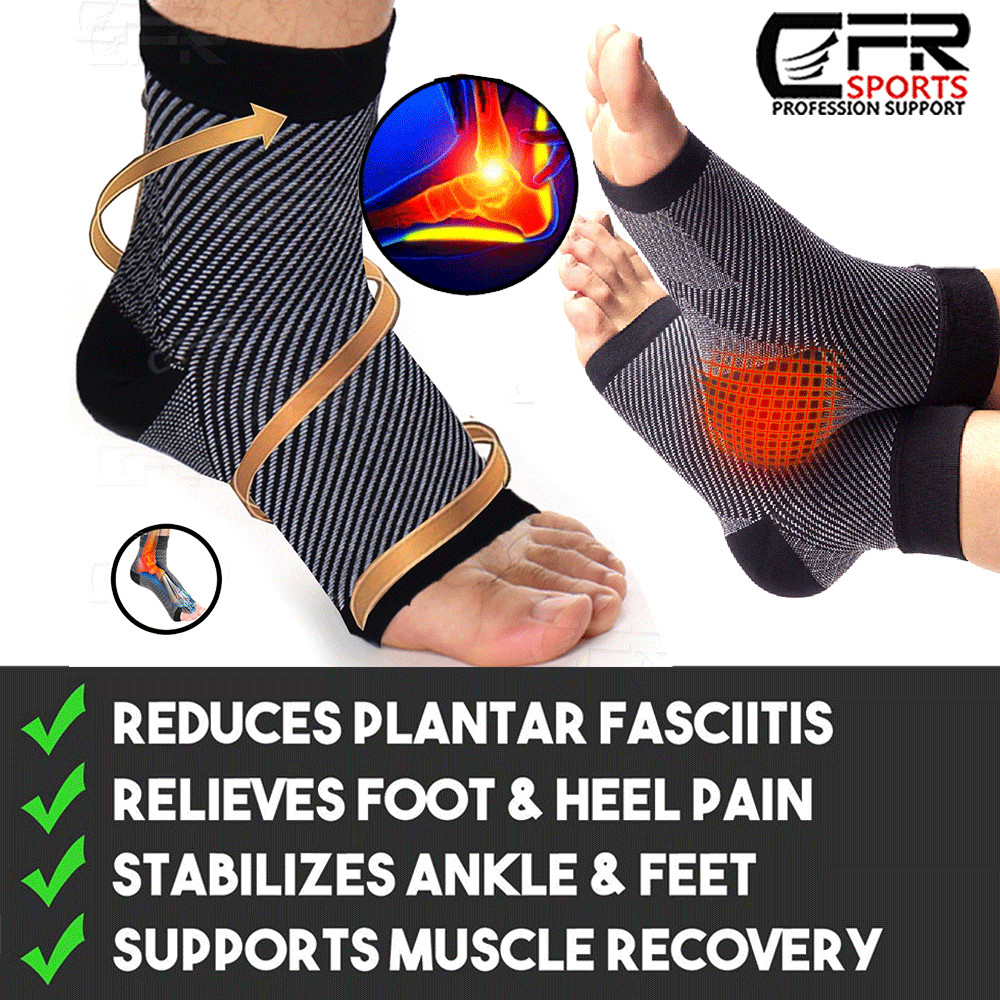 Copper Sleeve Compression Socks Plantar Fasciitis Foot Arch Ankle Support Brace
