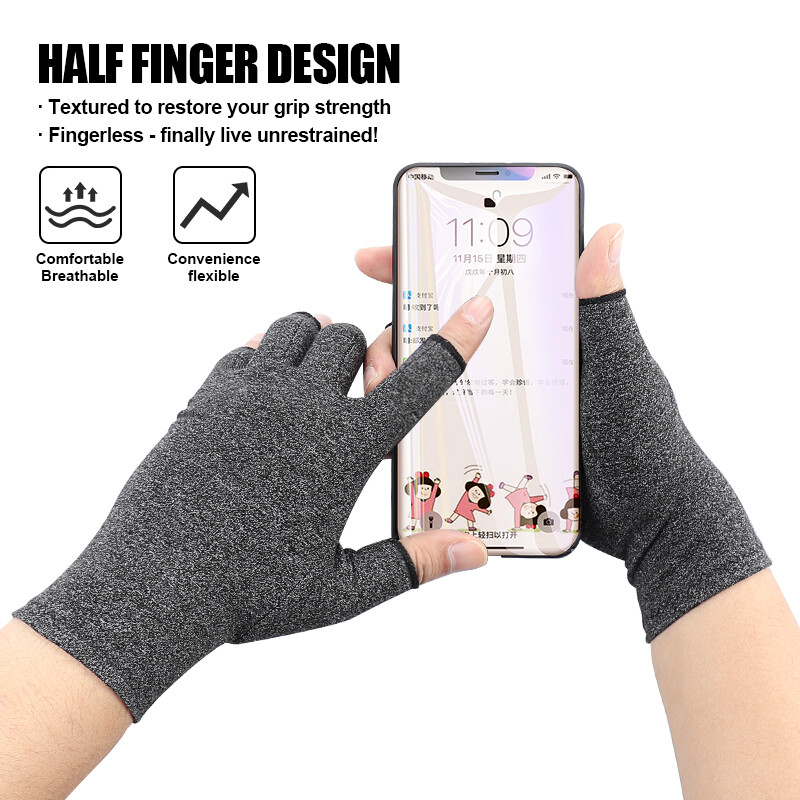 Arthritis Gloves Anti Slip Compression Open Finger Hand Gloves Joint Pain Relief