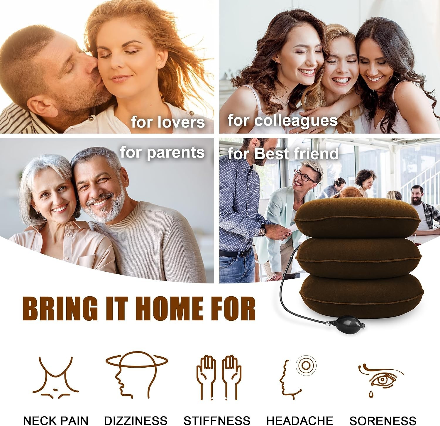 Portable Inflatable Cervical Neck Traction Device for Pain Relief & Spine Ali…