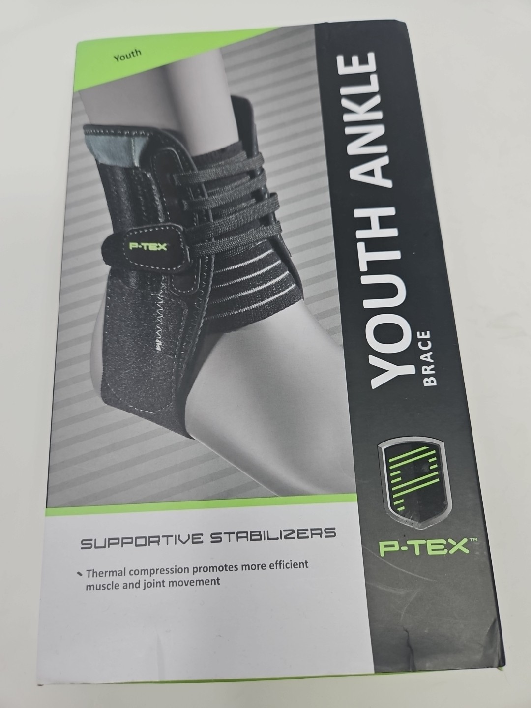 P-Tex YOUTH SIZE Ankle Brace Supportive Stabilizers Thermal Compression Lace NEW
