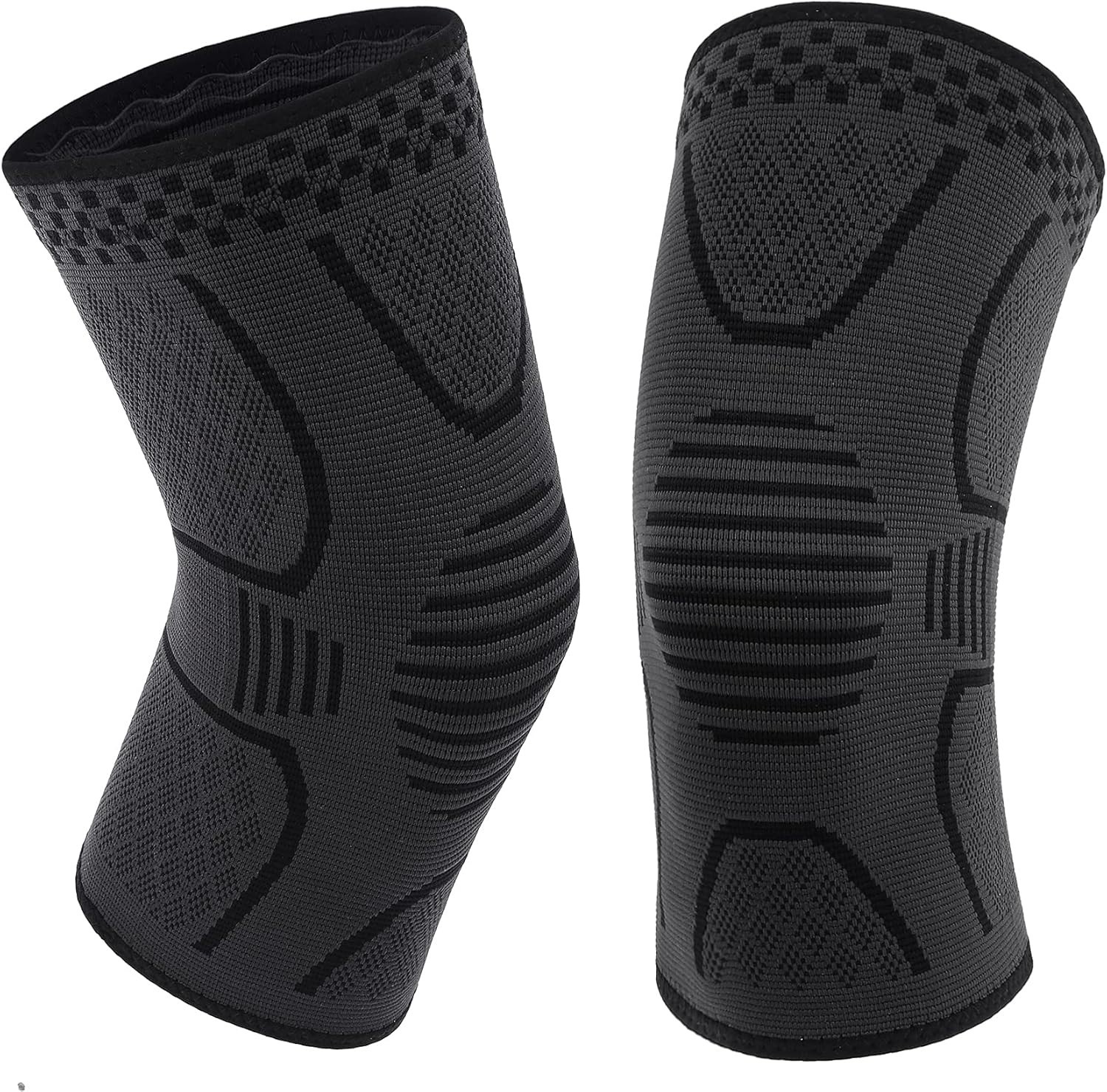 2 Pack Copper Knee Brace Compression Sleeve for Running Sports Gym Pain