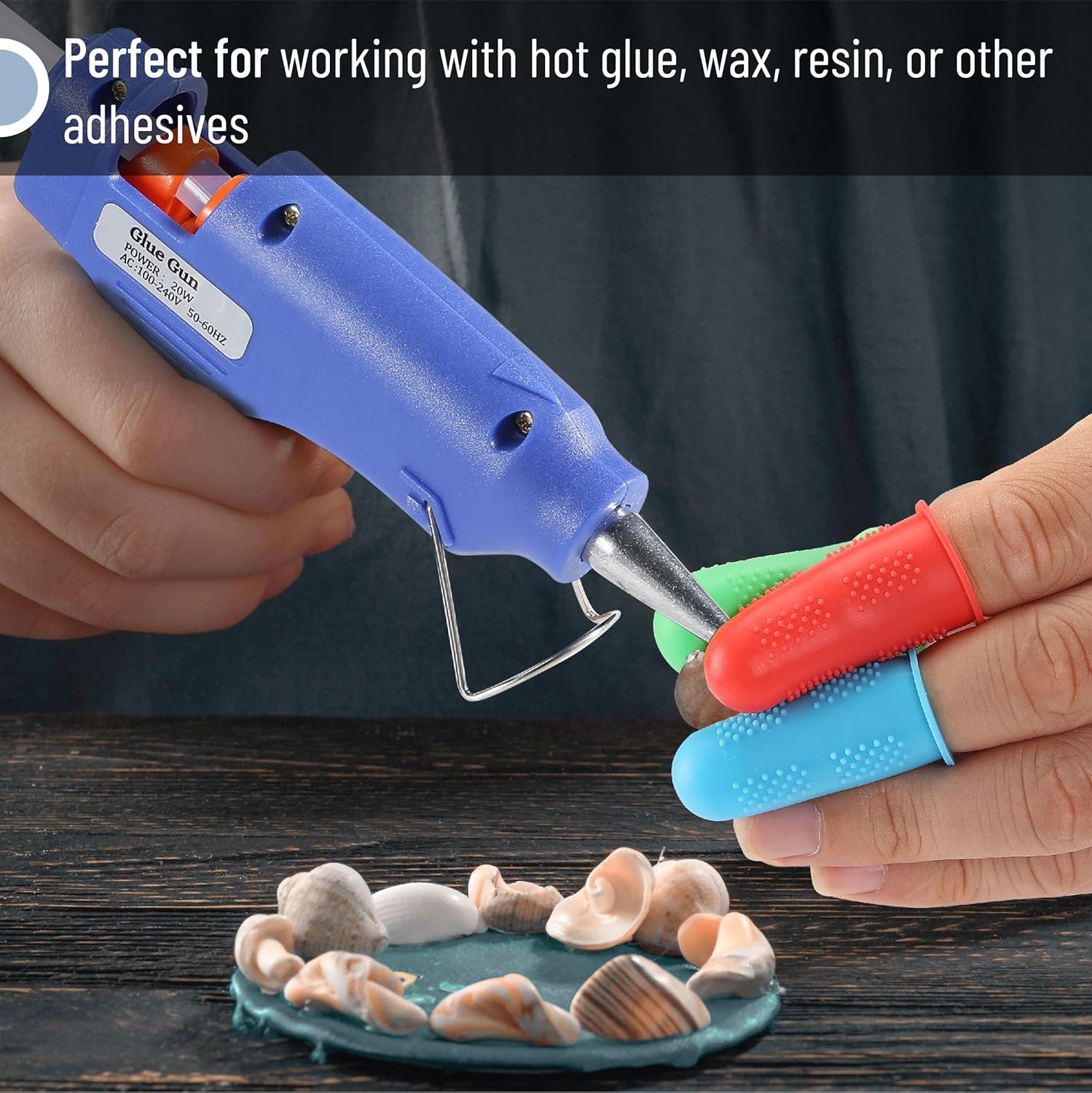 – Hot Glue Gun Finger Protectors, 24 Pcs, Silicone Thimble Finger Guard for Hot