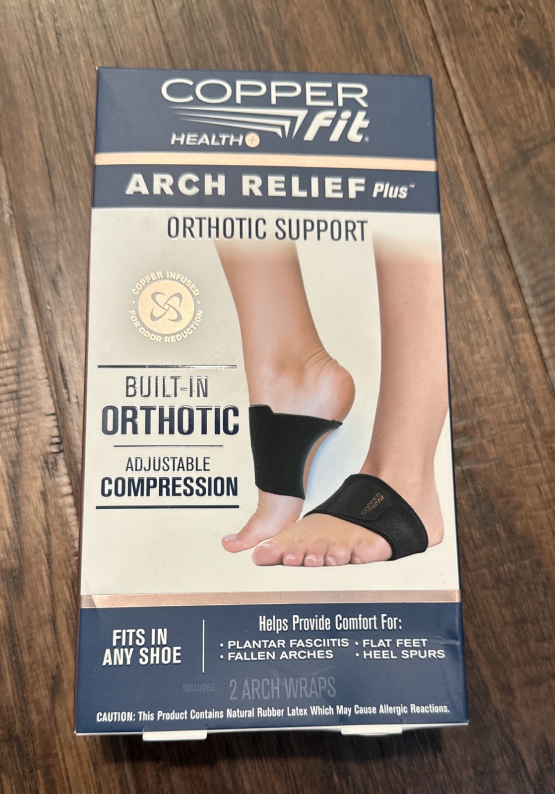 Arch Relief Plus Built-In Orthotic Support Black Copper Fit Health Unisex