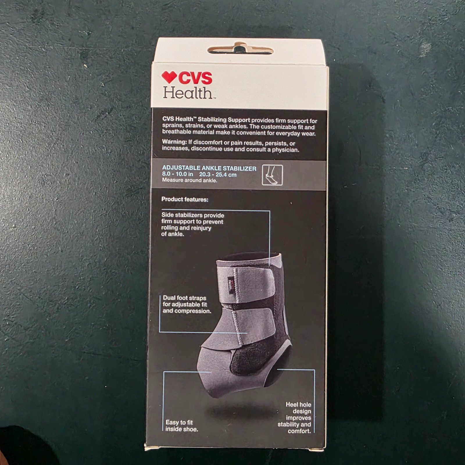 CVS Adjustable Breathable Ankle Support – One Size, Unisex