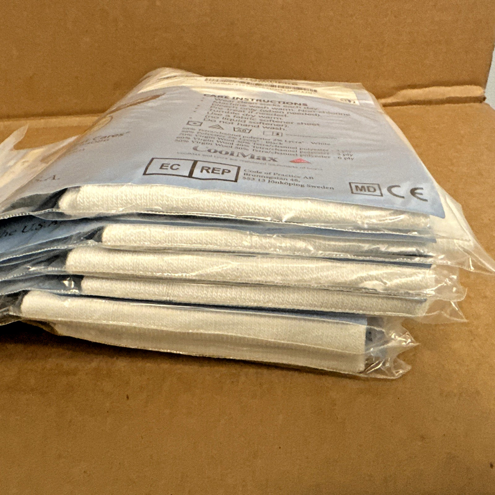 The Royal Flush White Prosthetic Socks (6) No Distal Opening 3 Ply RF 3-1/2-14