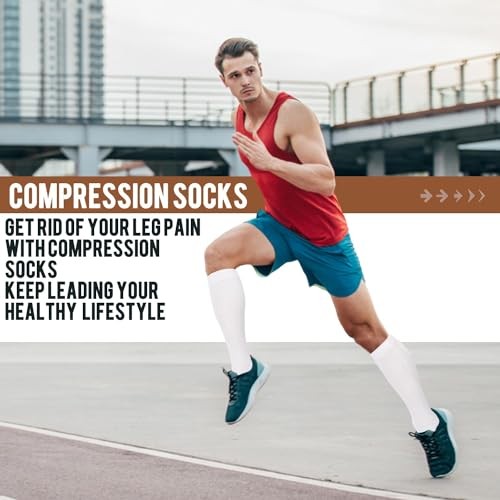 Copper Compression Socks Men & Women 4 Pairs,Best Large-X-Large A2 – White