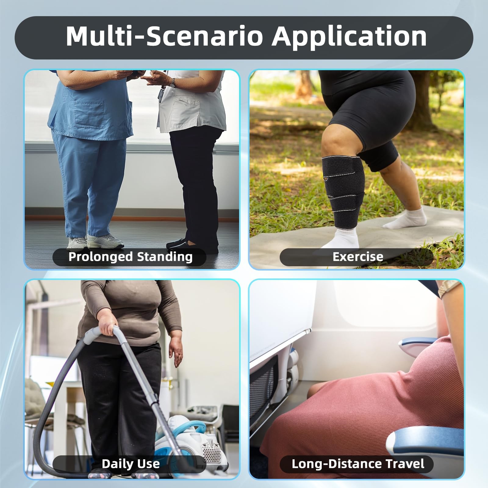 Feamero Plus Size Calf Compression Wrap For Severely Swollen Calves XL, Black