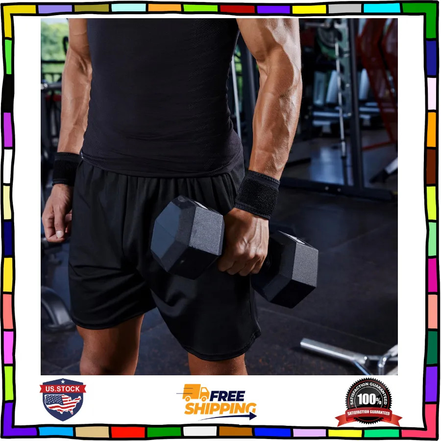 2 Pack Adjustable Wrist Support Braces for Weightlifting Carpal Tunnel Black