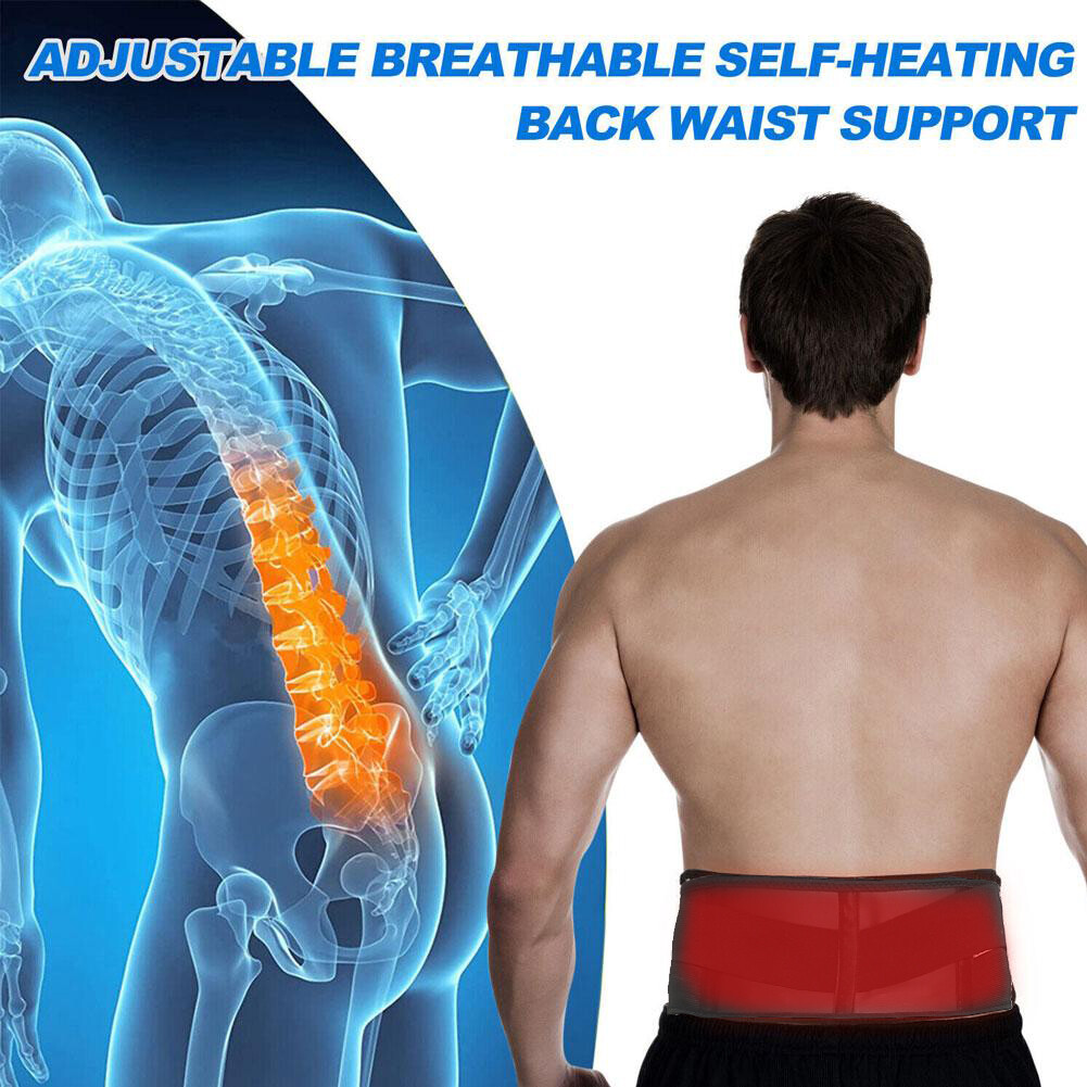 Men Women Heating Belt Lower Back Lumbar Brace Support Pain Relief Therapy Band