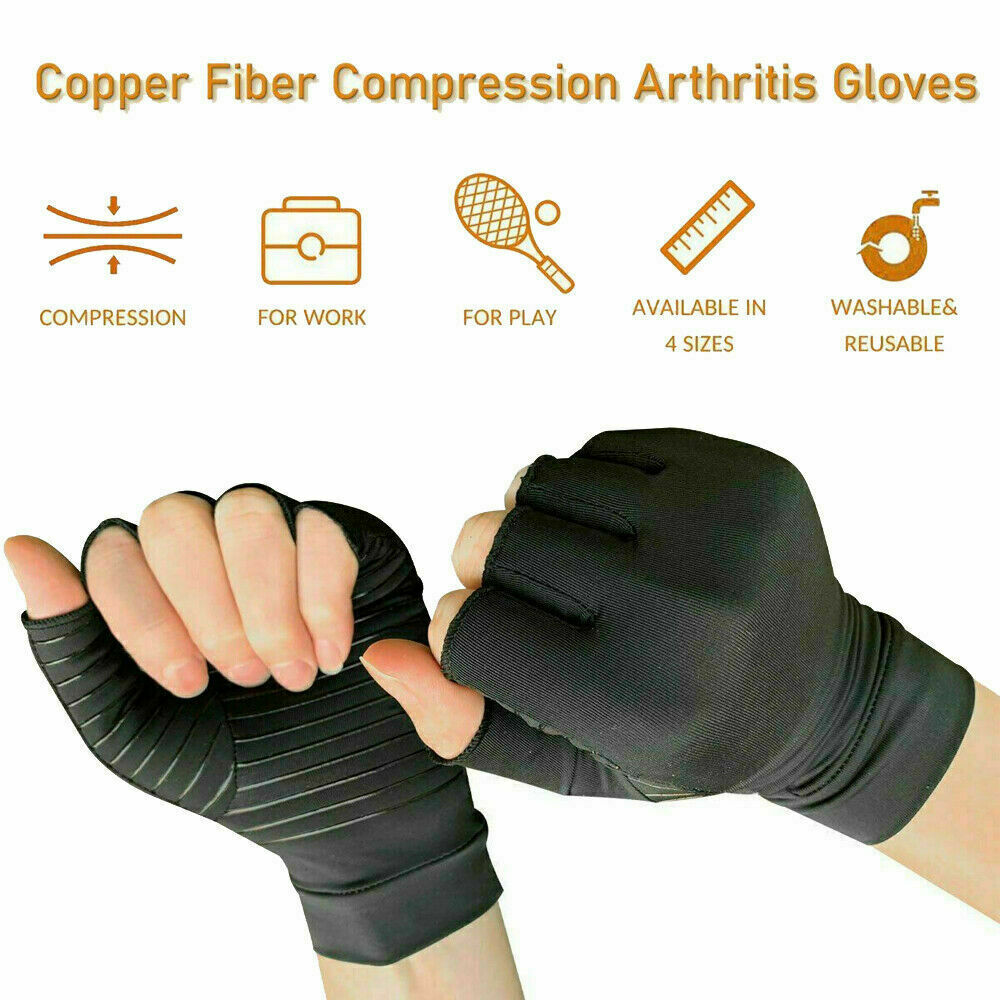 1 Pair Copper Arthritis Compression Gloves Hand Support Joint Pain Relief USA