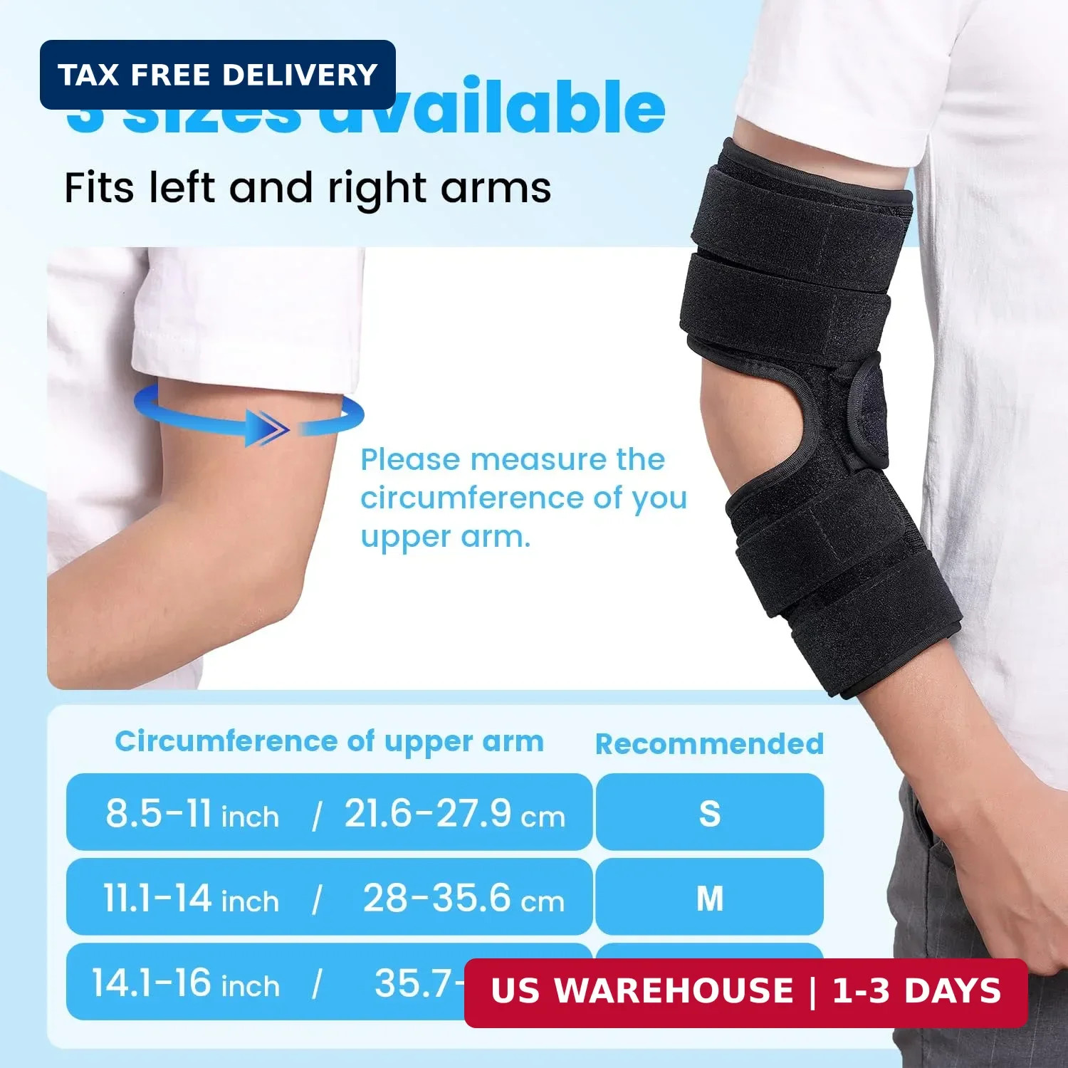 Cubital Tunnel Syndrome Elbow Brace, Ulnar Nerve Entrapment Splint, Elbow Immobi