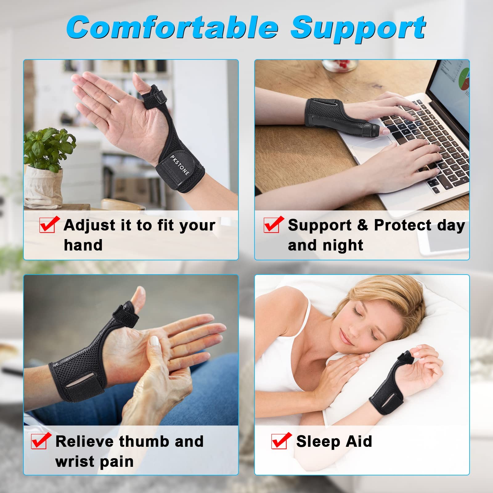 Thumb Brace,Thumb Spica Splint, Adjustable Breathable Wrist Splint/Hand B