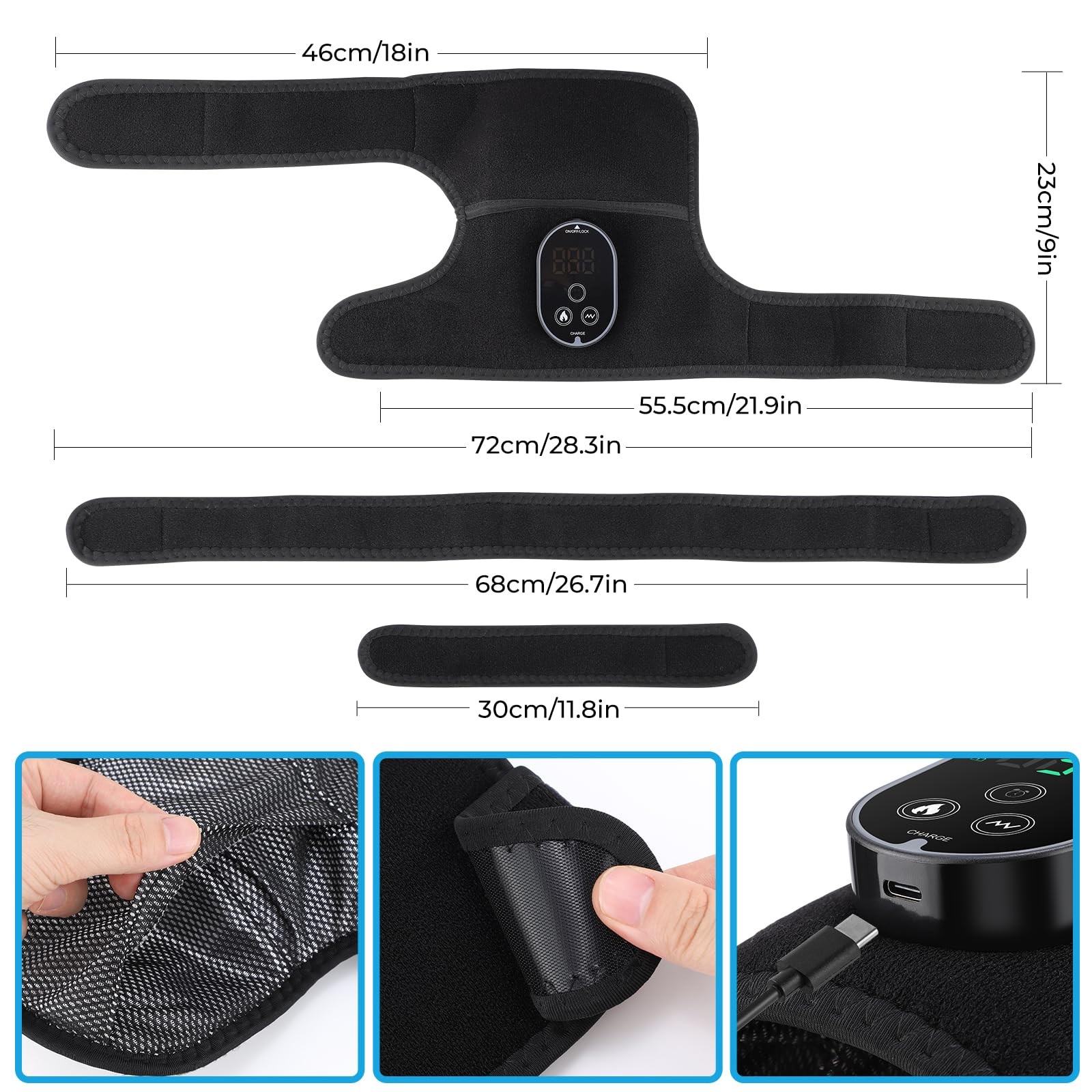 Cordless Heated Knee Massager w/ Vibration, FSA/HSA Eligible Knee Brace