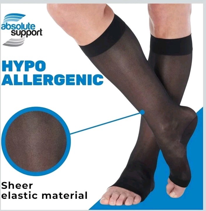 Made in USA Sheer Compression Socks Women 15-20 mmHg Support Stockings Black 2XL