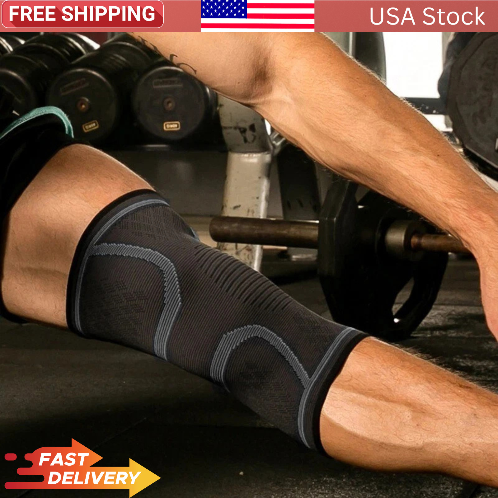 2 Pack Knee Compression Sleeves Brace Support for Men Women Arthritis Running