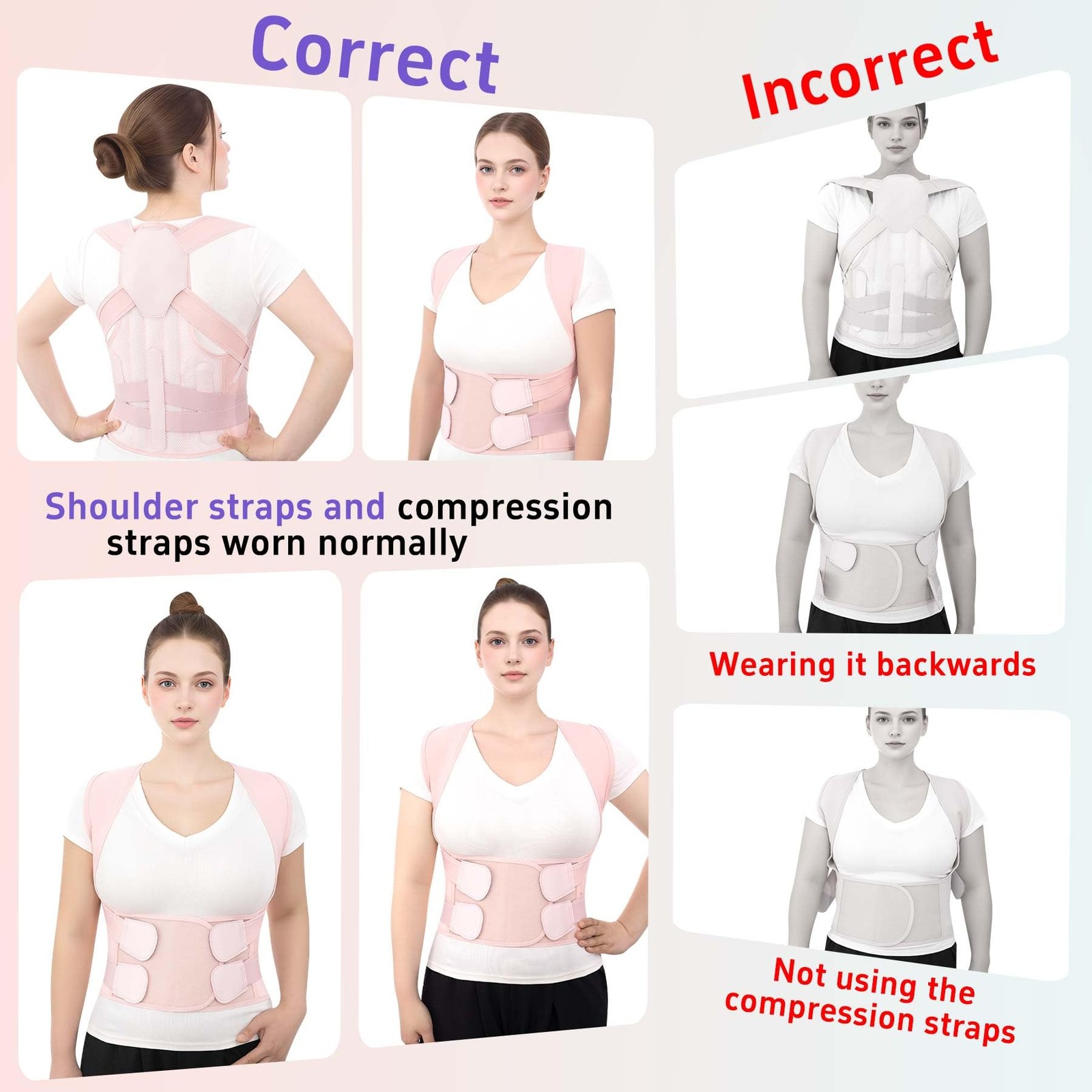 Posture Corrector for and Men, Adjustable Back Brace with Shoulder , Lumbar B…