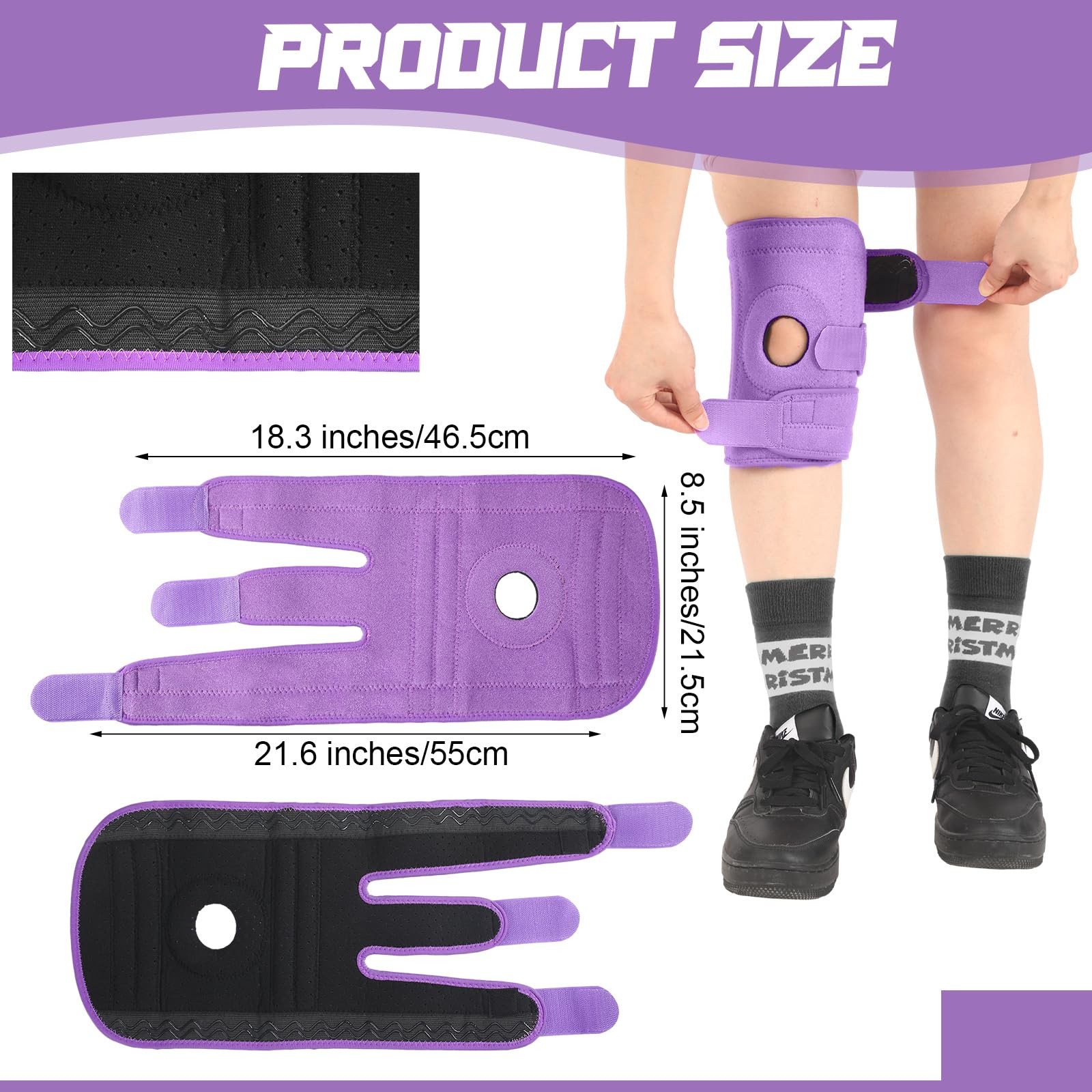 1 Pcs Kids Knee Brace with Side Stabilizers Patella Gel Pads Adjustable Strap…
