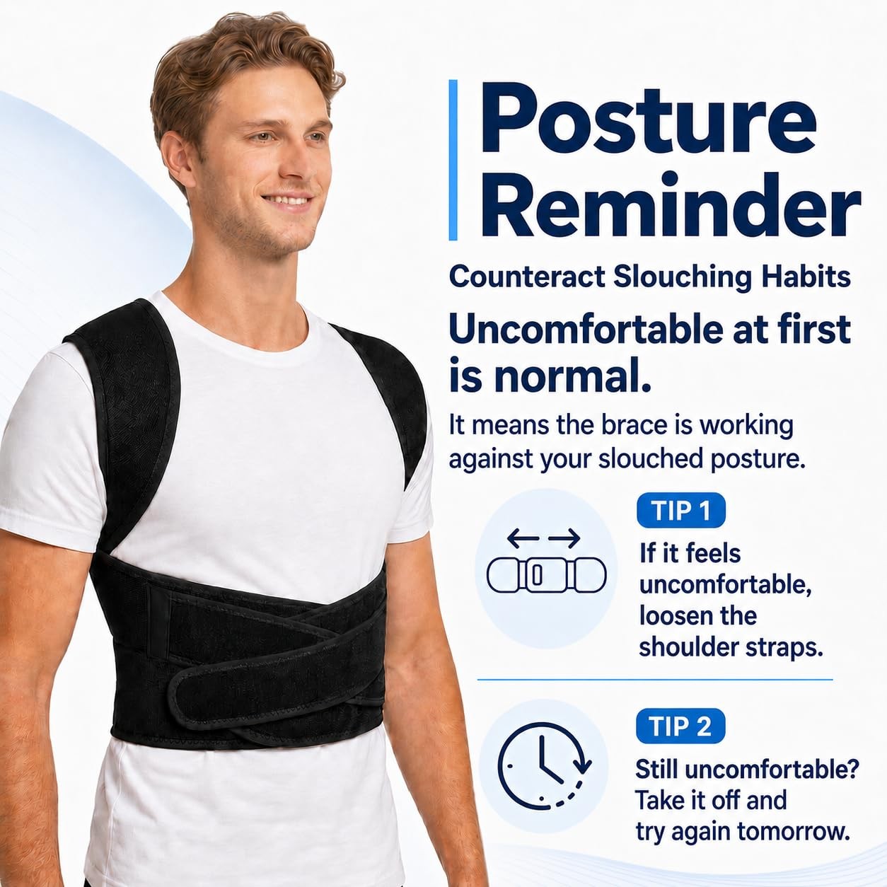 Back Posture Corrector Brace for Men, Back-Anchored Shoulder , 3.1-Inch Wide …