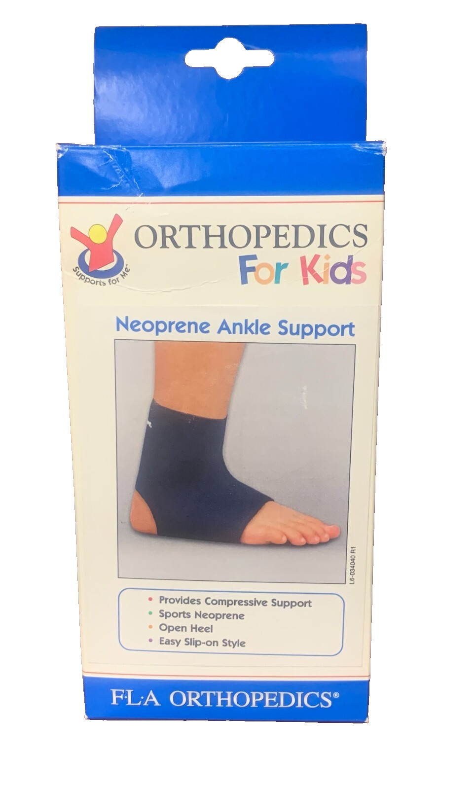 FLA Orthopedics For Kids Neoprene Ankle Support, Navy, Youth