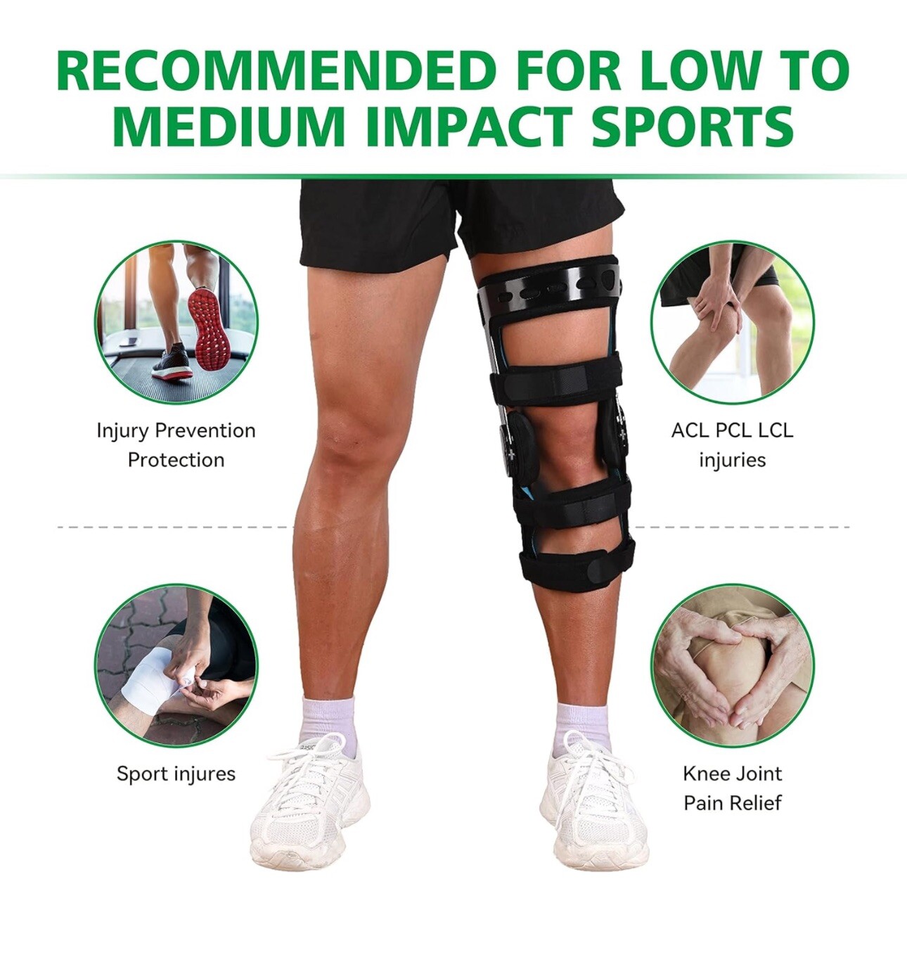 Orthomen Functional Knee Brace, for ACL/MCL/PCL/Meniscus/Ligament/Sports Injurie