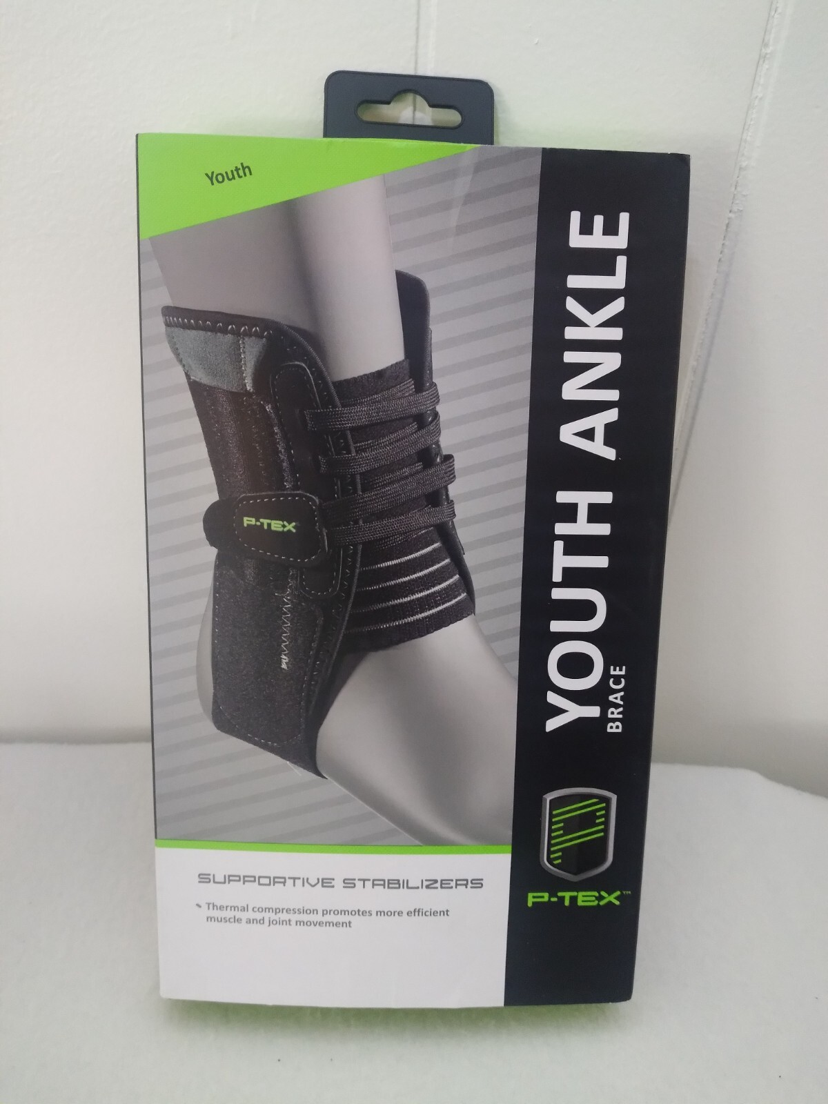 P-Tex YOUTH SIZE Ankle Brace Supportive Stabilizers Thermal Compression Lace NEW