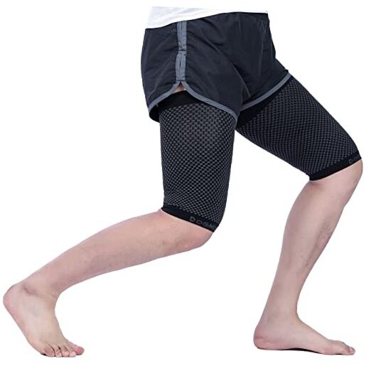 Thigh Compression Sleeve for Men Women 1 Pair – Quad & Thigh Medium Black