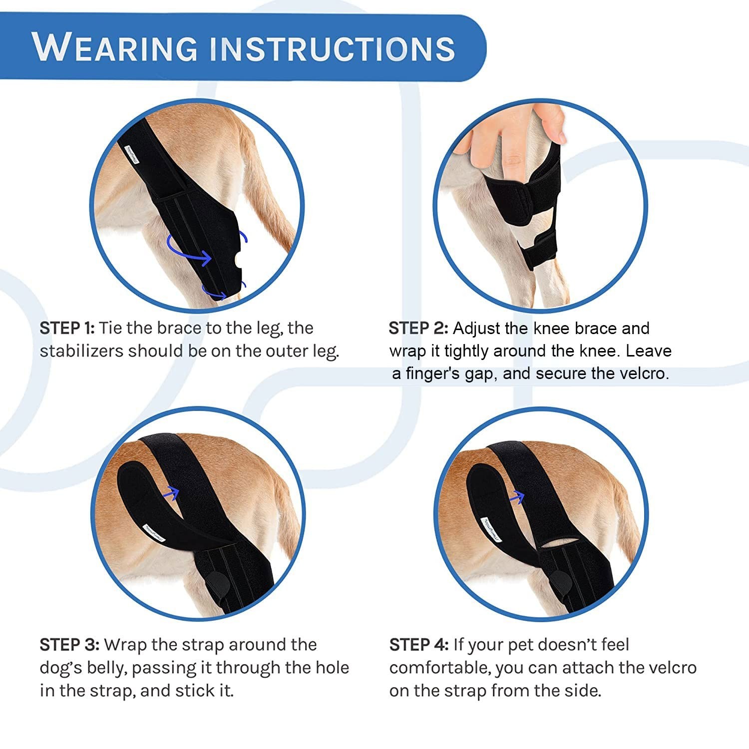 Adjustable Dog Knee Brace for Torn ACL & CCL Support – Arthritis Pain Relief, Du