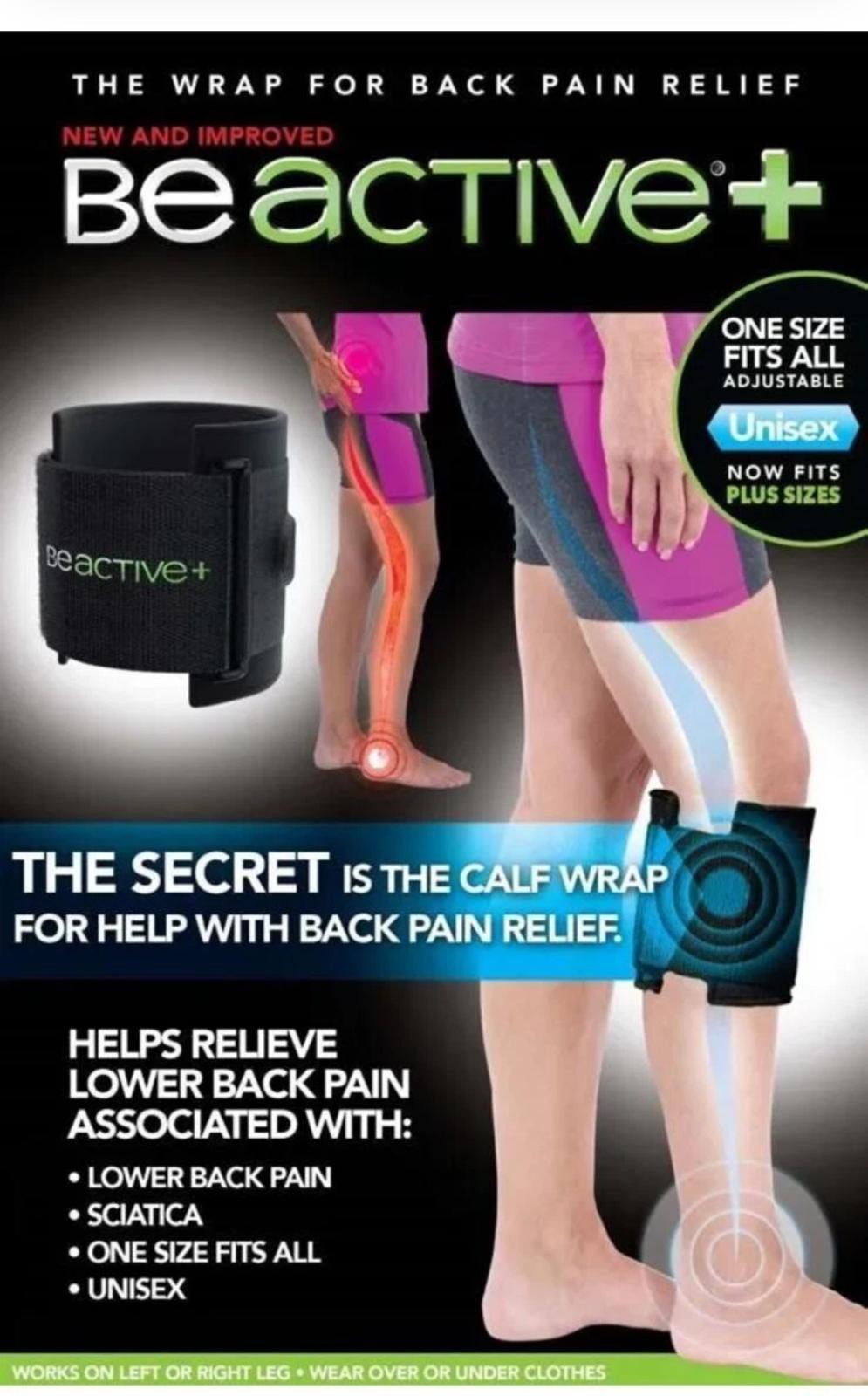 BeActive PLUS Instant Relief Acupressure Calf Brace for Sciatic Back Nerve Pain