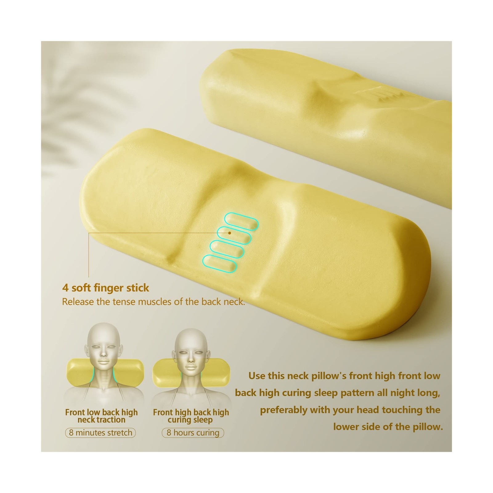 Cervical Neck Pillows for Pain Relief Sleeping, Memory Foam Neck Bolster Supp…