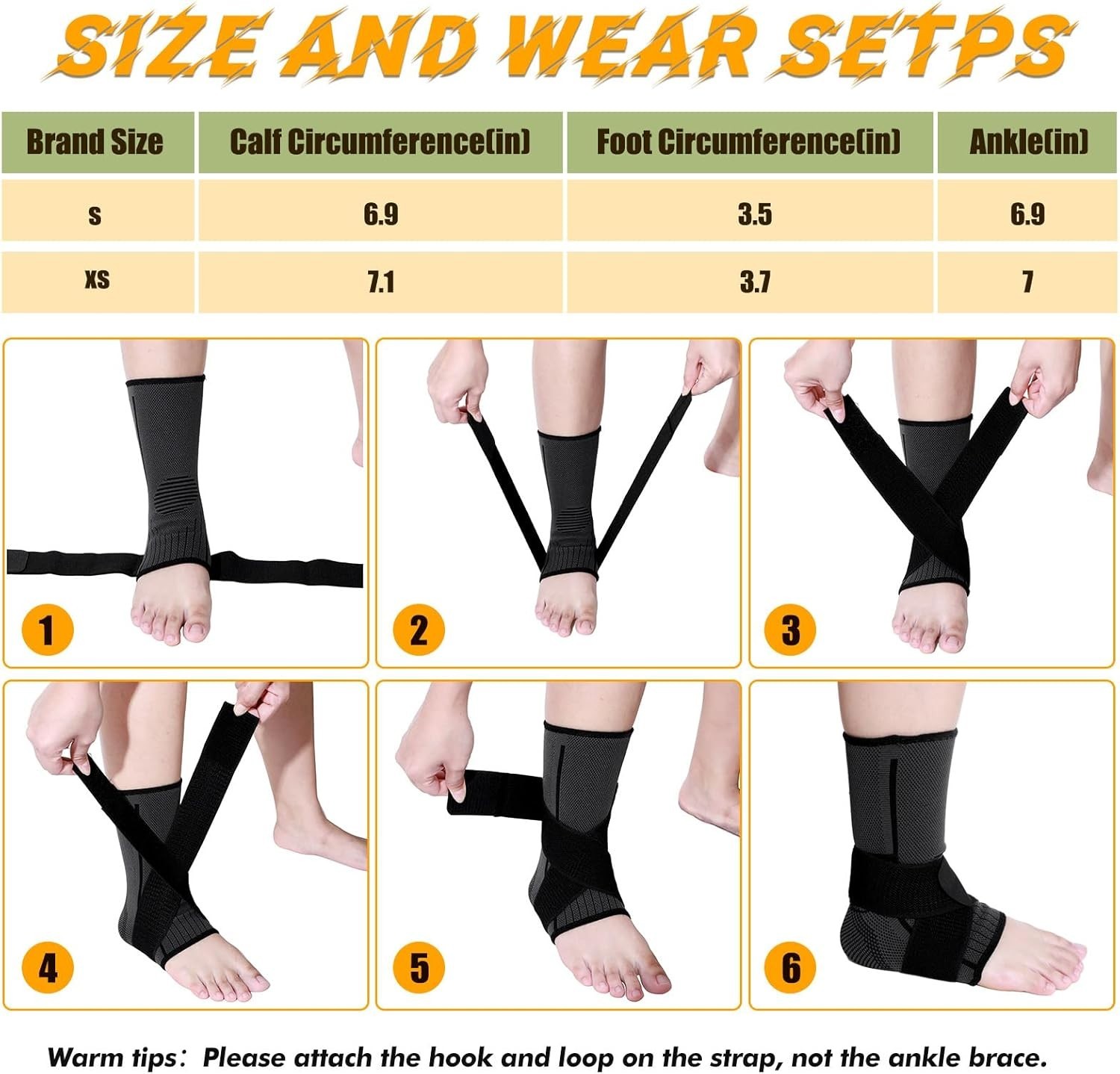 Tarpop 1 Pair Kids Ankle Brace Compression Support Sleeves – Black
