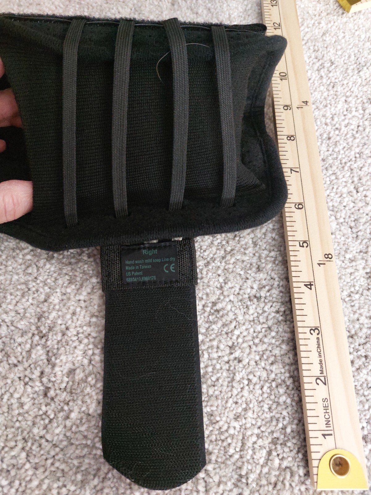 Hely & Weber Right Wrist Thumb Spica Brace Adjustable Black Adult Orthopedic