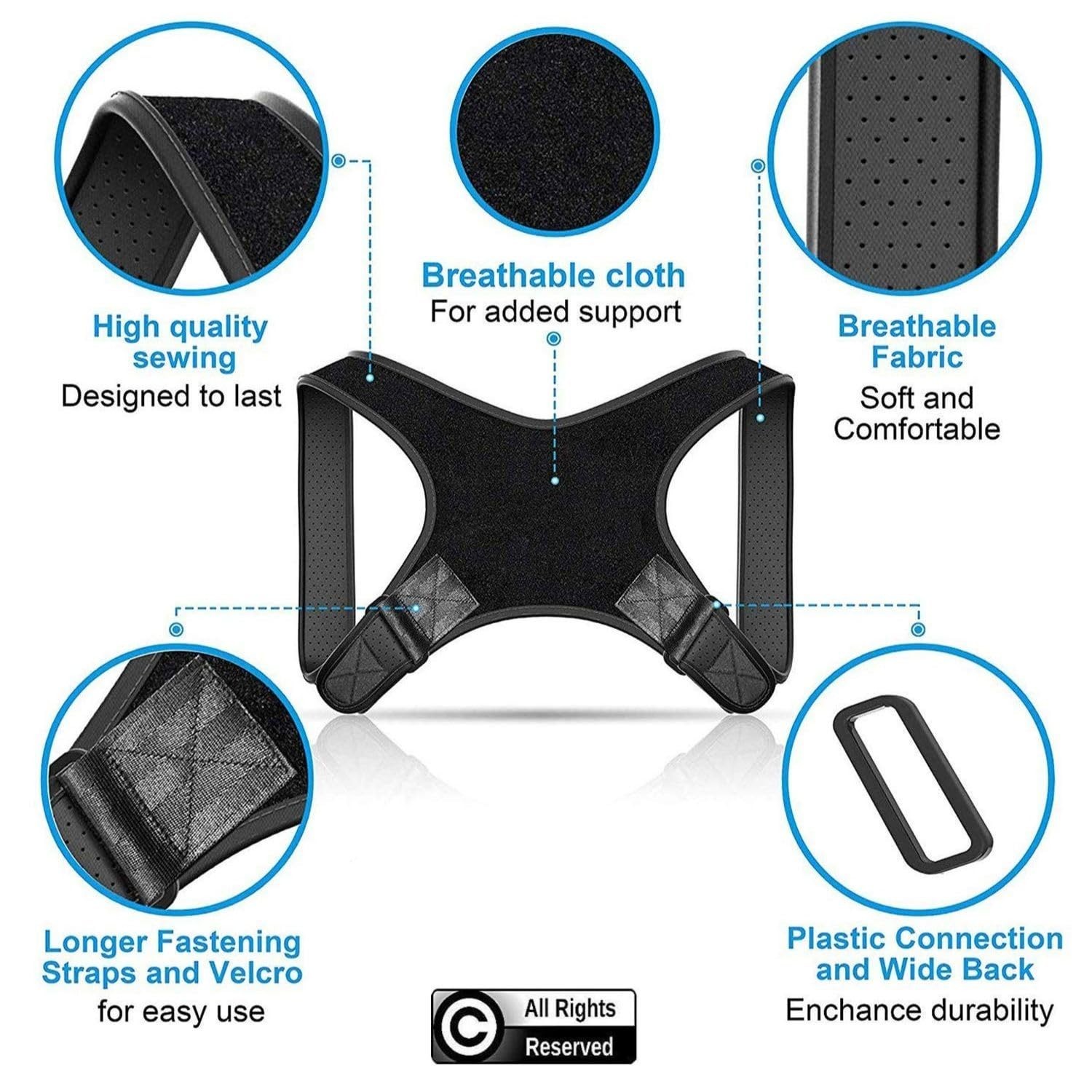 Adjustable Posture Corrector Brace for Men – Universal Fit Upper Back, Shoulder