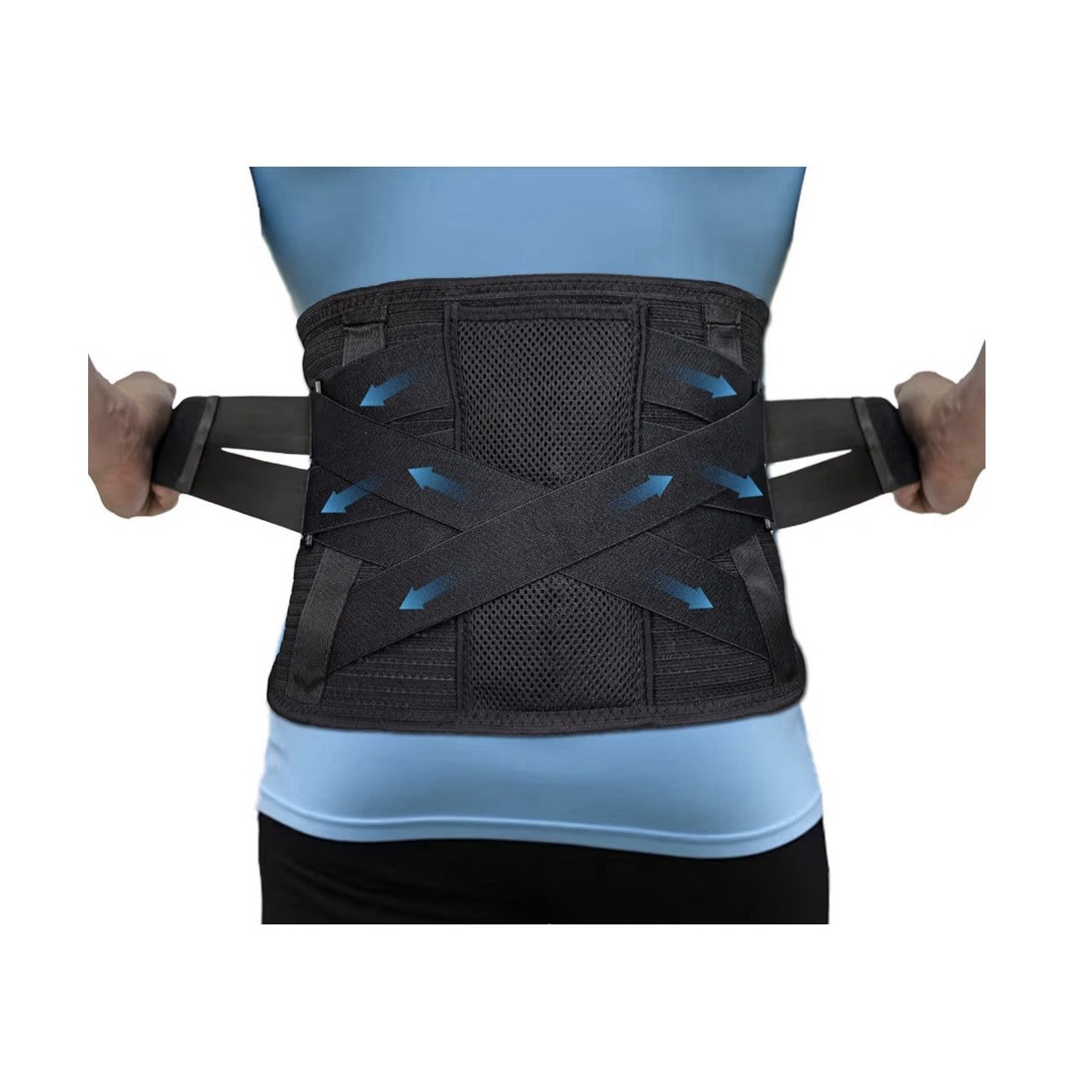 Adjustable Black Lumbar Support Belt, 3D-Knit Fabric, XL-XXL, Low Back Pain