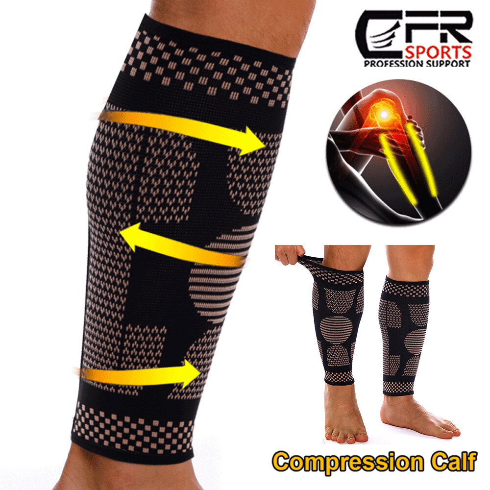Football Shin Guard Compression Sock Soccer Pad Leg Basketball Training Sport