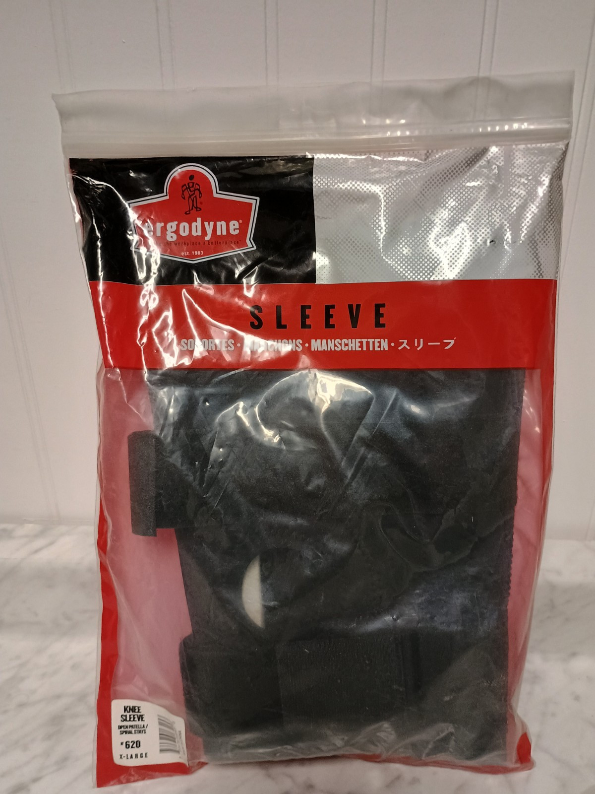 Ergodyne ProFlex® 620 Knee Sleeve w/ Open Patella/Spiral Stays Black XL