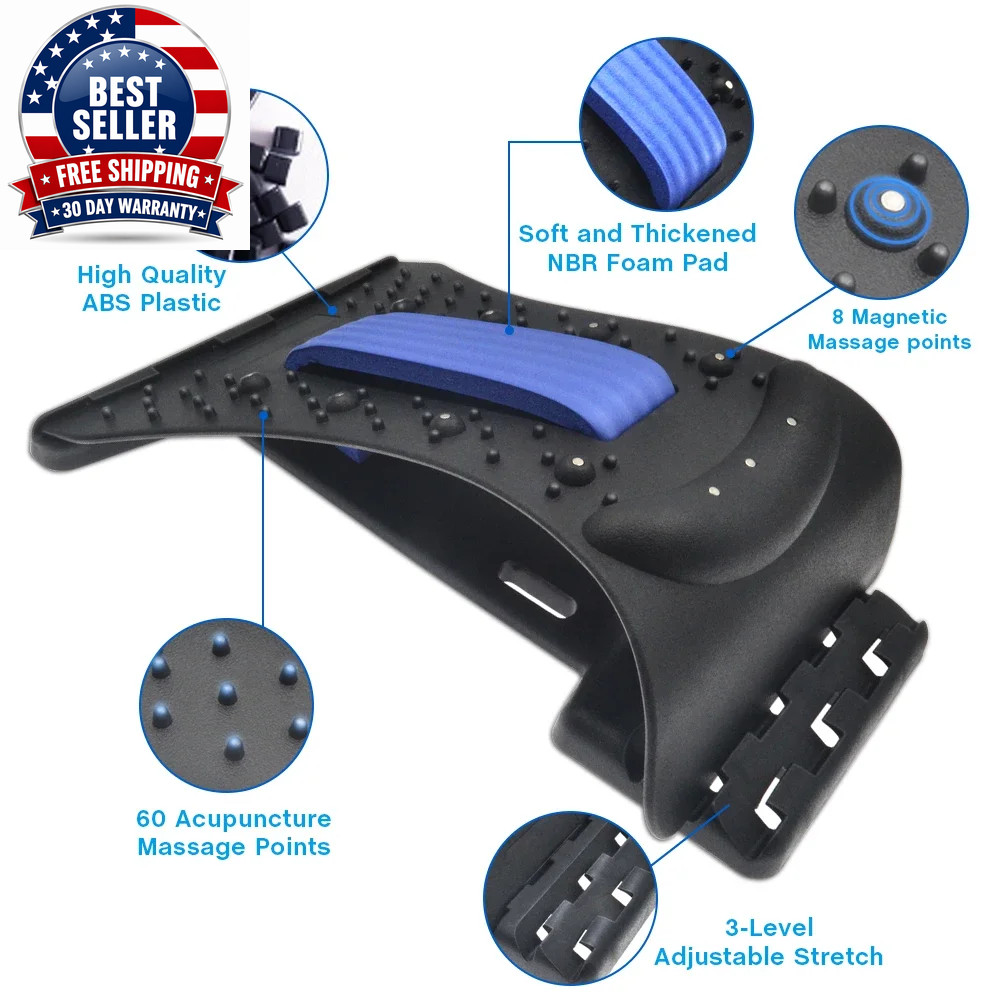Back Stretcher Multi-Level Adjustable Back Cracker Board Lower Upper Lumbar Spin