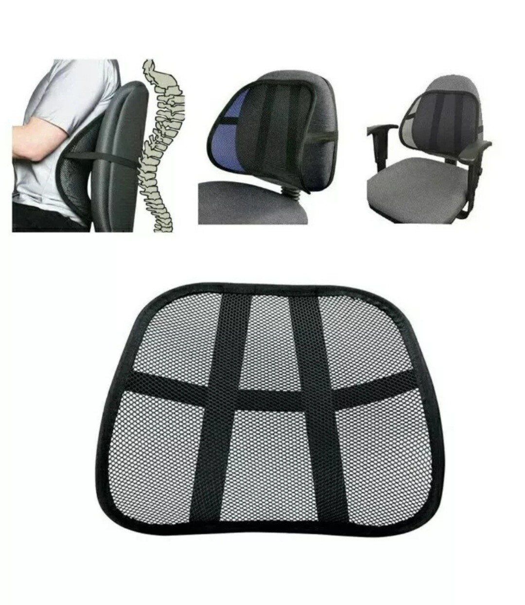 Car Seat Chair Mesh Cushion Back Lumbar Support Brace Office Truck