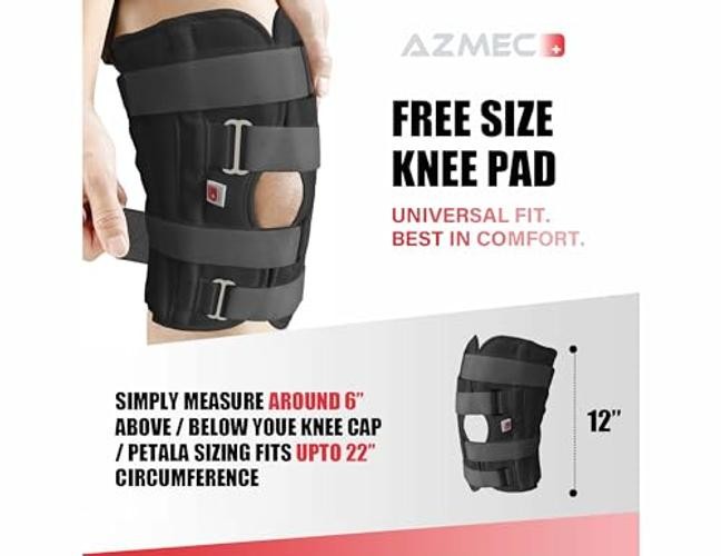 Straight Leg Brace Tri-Panel Orthopedic Knee Immobilizer 12″ Long Adjustable