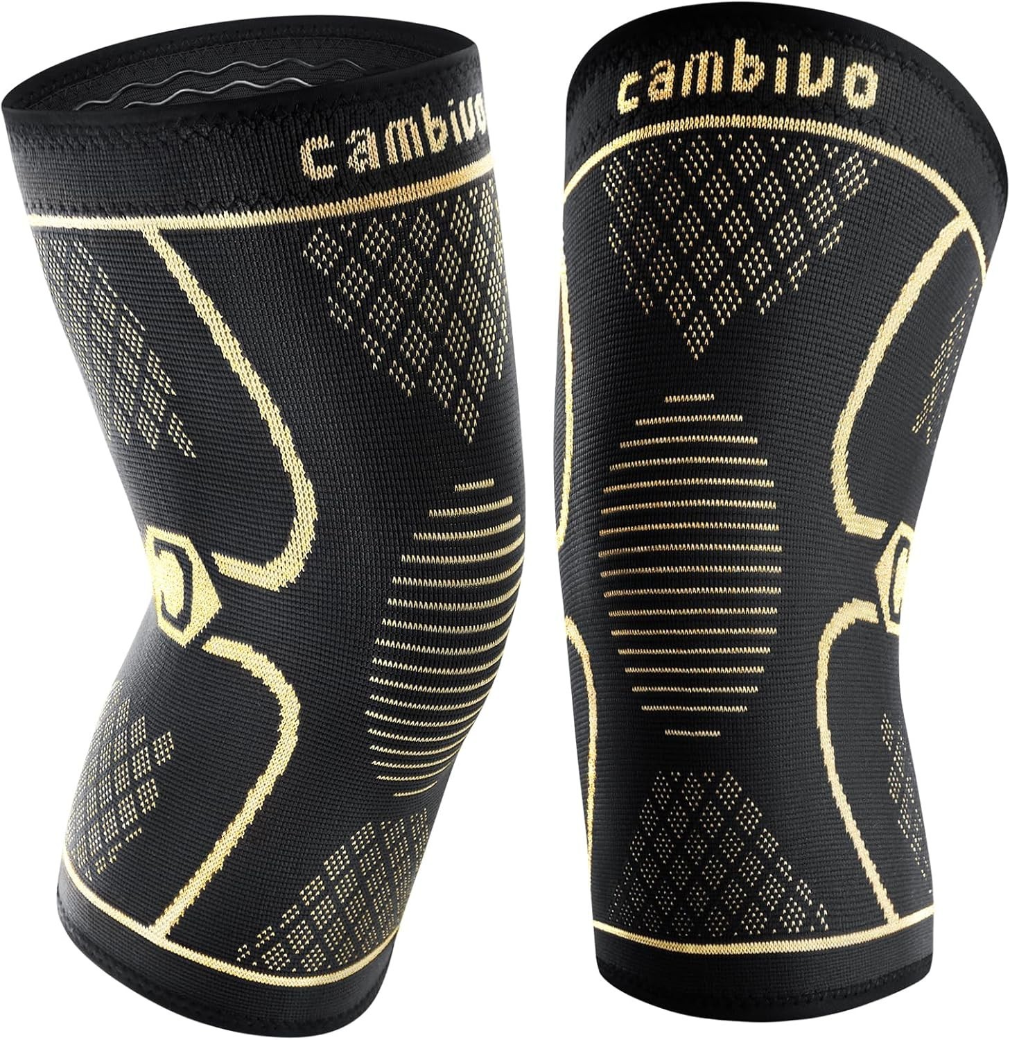 2 Pack Copper Knee Braces for Knee Pain, Knee Compression Sleeve for Men and …