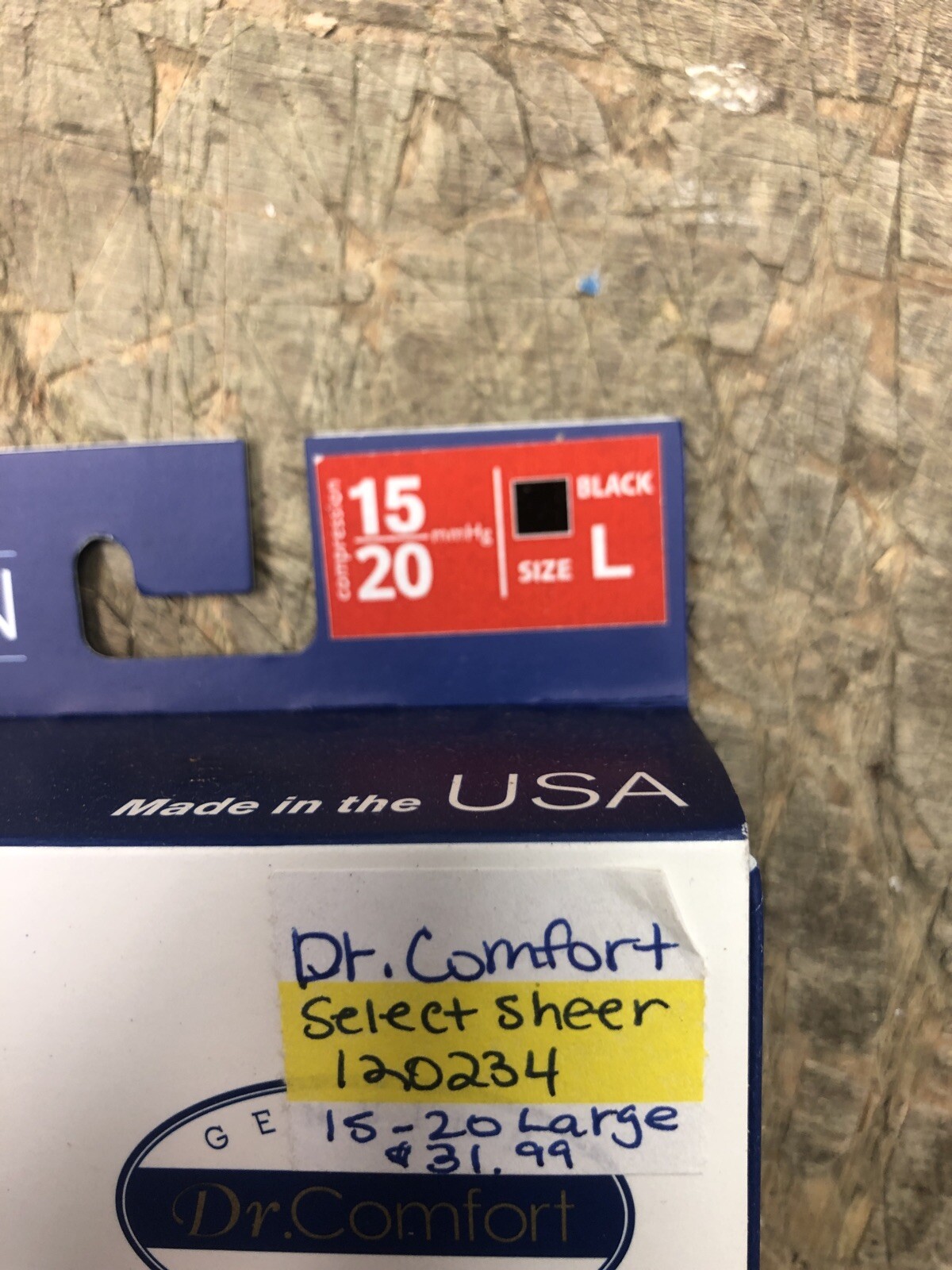Dr Comfort Select Sheer 15-20mmHg Below Knee Women Compression Stockings Black L