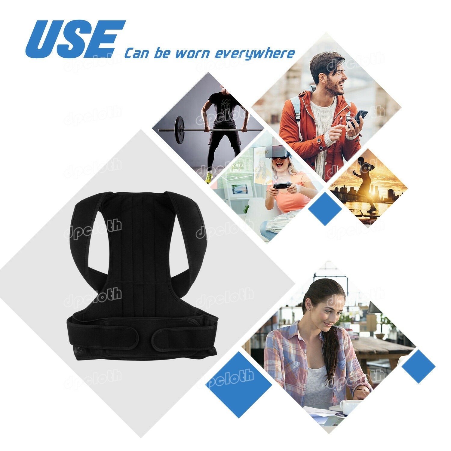 Magnetic Therapy Posture Corrector Waist Pain Relief Brace Back Shoulder Support