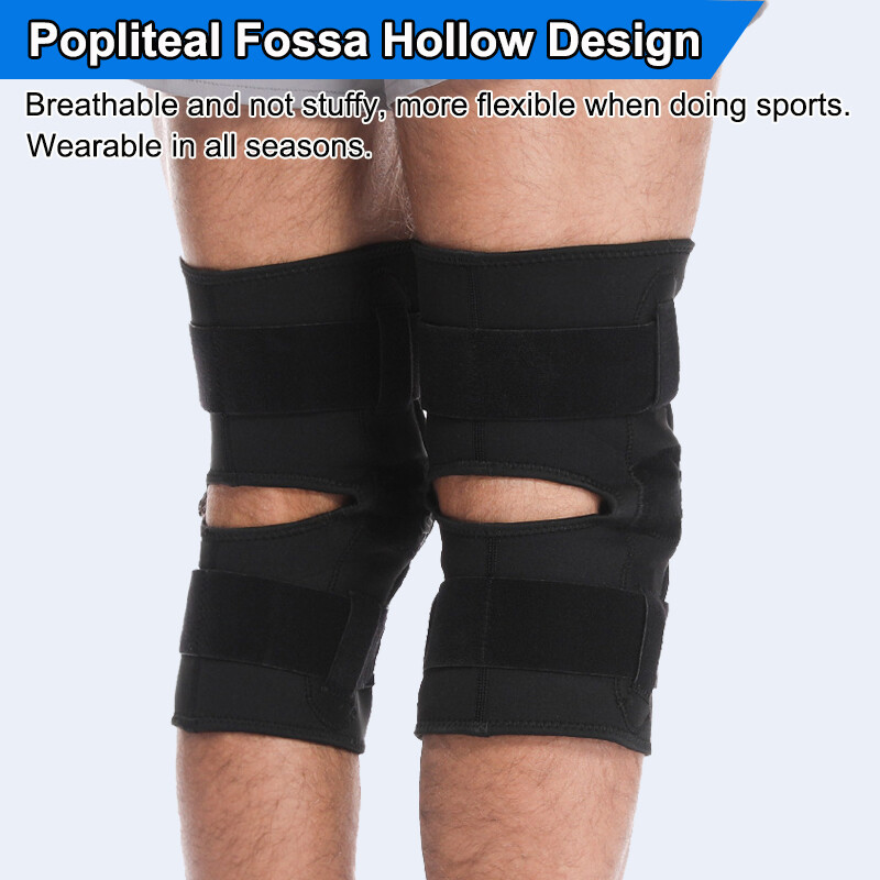 Hinged Knee Brace Joint Support Compression Sleeve Open Patella Stabilizer Wraps