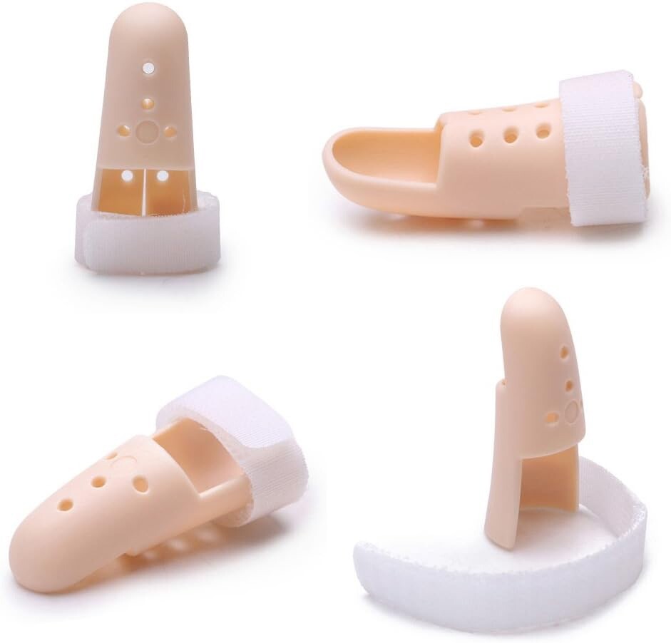 2 Piece Plastic Mallet Dip Finger Support Brace Splint Joint Protection Size Med