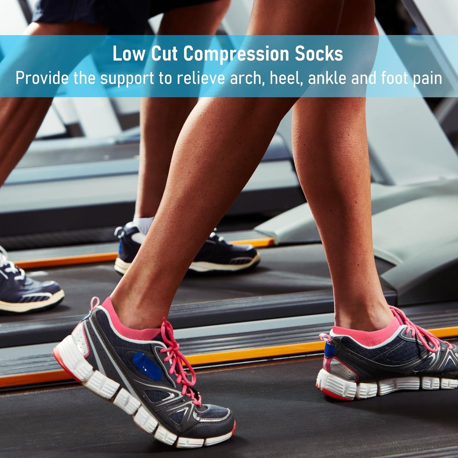 Moisture-Wicking No-Show Compression Athletic Socks for Active Lifestyle 3-Pack
