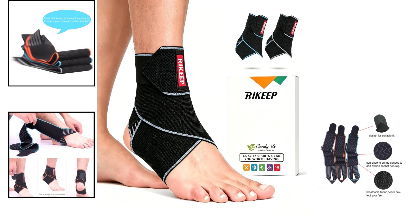 Ergonomic Ankle Brace with Moisture-Wicking Nylon – Ideal for Active Lifestyles