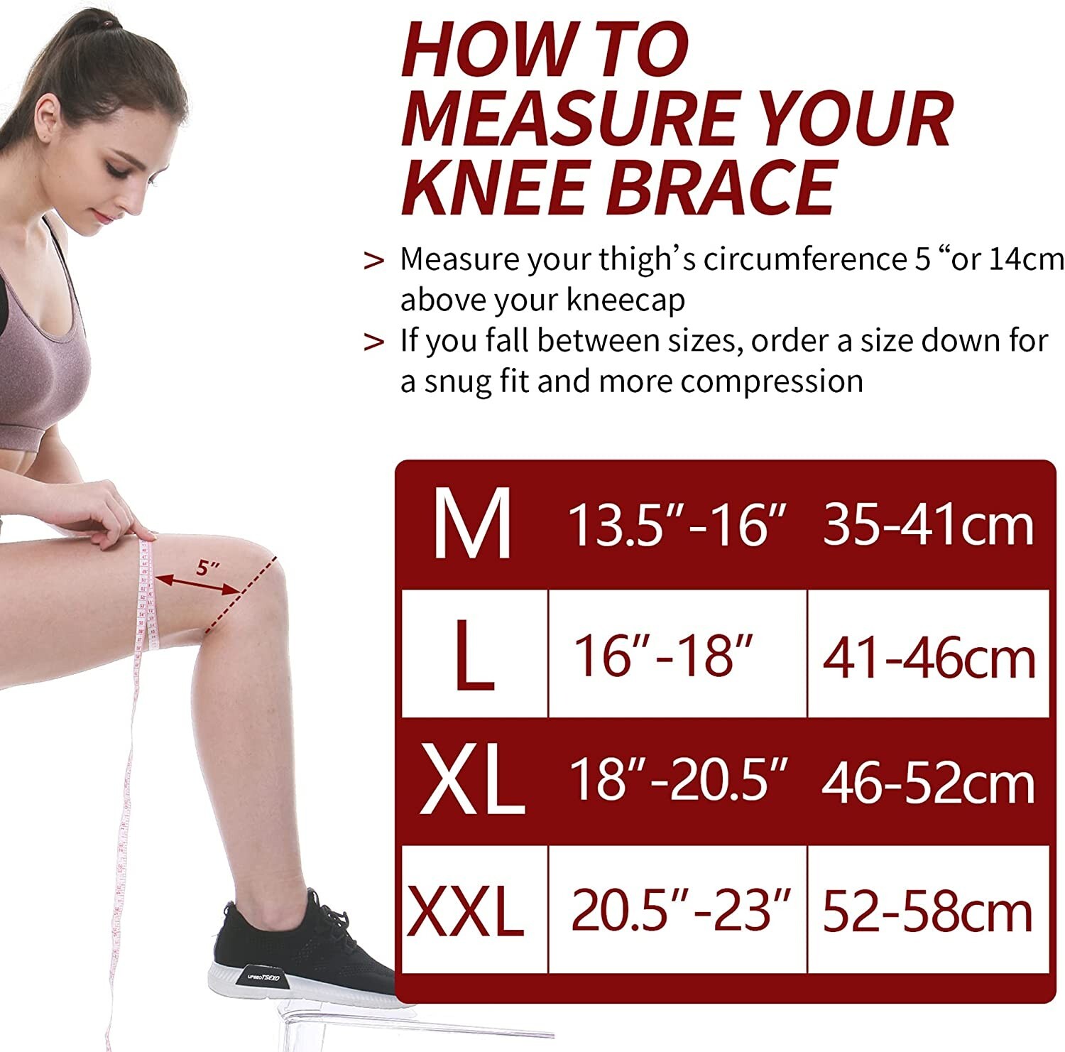 Plus Size Knee Brace Compression Knee Sleeve for Women & Men | Copper Knee