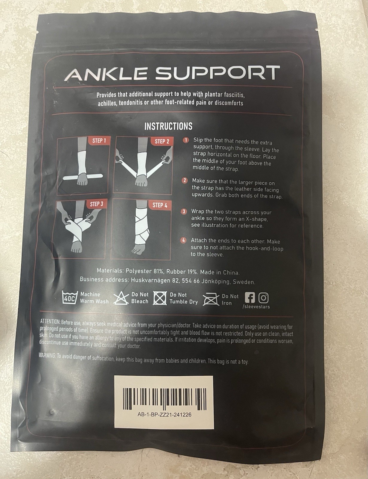Sleeve Stars Ankle Brace for Plantar Fasciitis Relief, Ankle Wrap Ankle Support