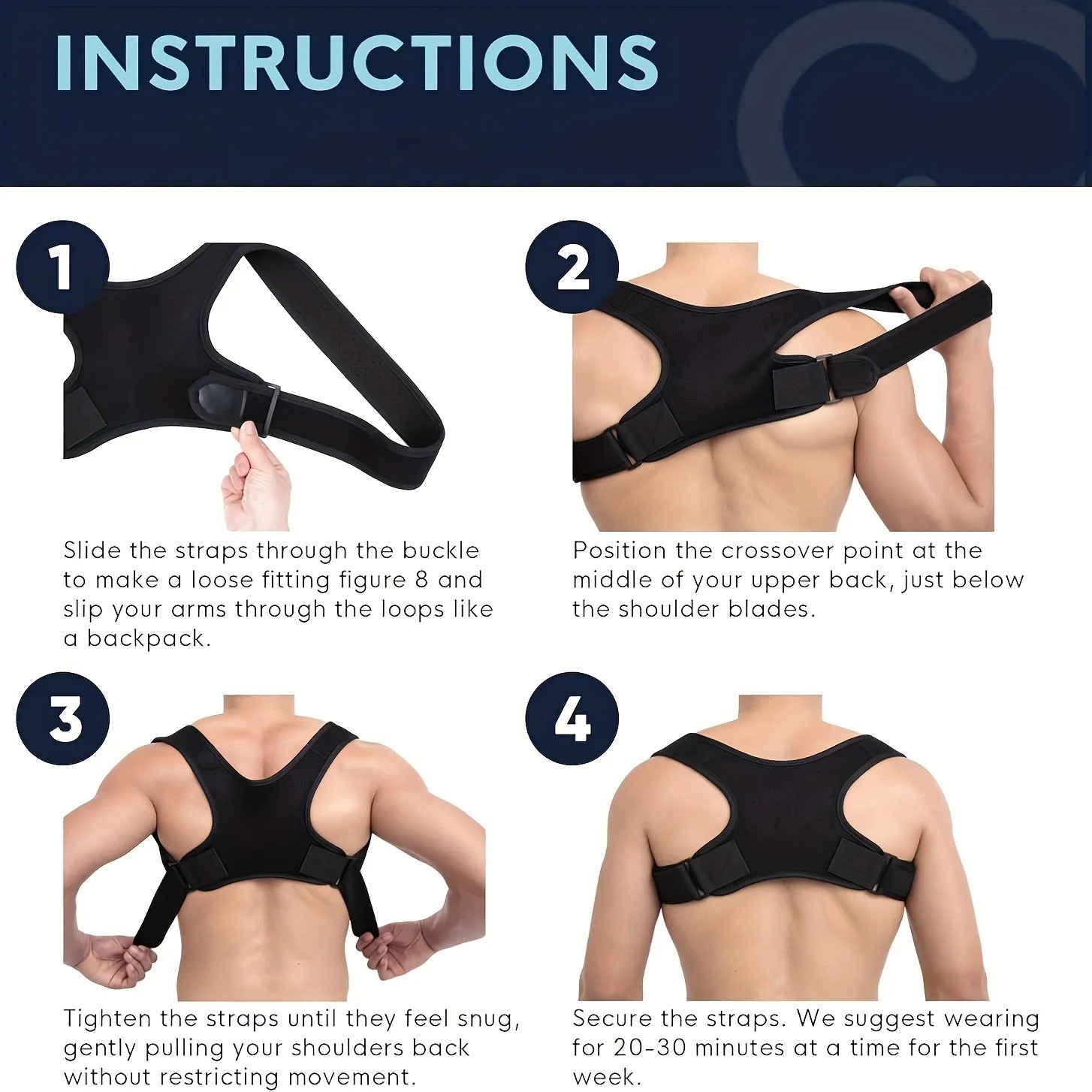 Adjustable Posture Corrector Back Shoulder Support Correct Brace Belt Men Women