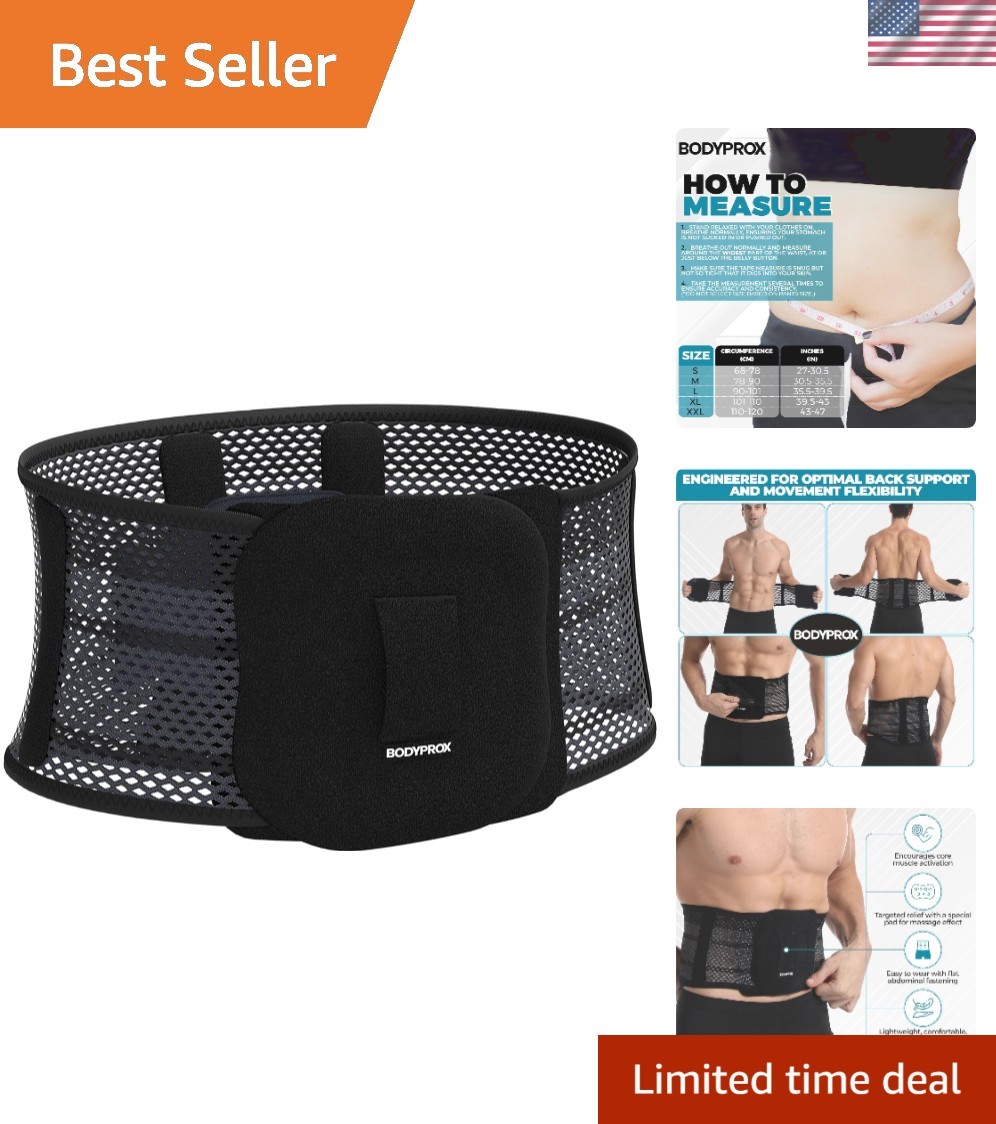 Adjustable Breathable Back Support Brace – Ideal for Athletes & Daily Comfort